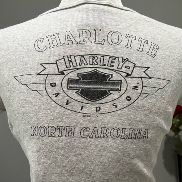 NEW Harley Davidson Vintage 90s Cropped Ruffle Flutter Babydoll Tee T Shirt Top - Picture 4 of 13